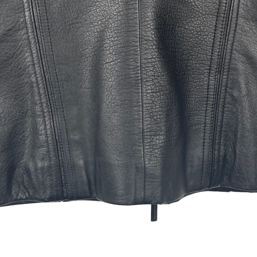 COLEBROOK & COMPANY 90S BLACK LEATHER XS PETITE ZIP UP JACKET - Picture 9 of 13